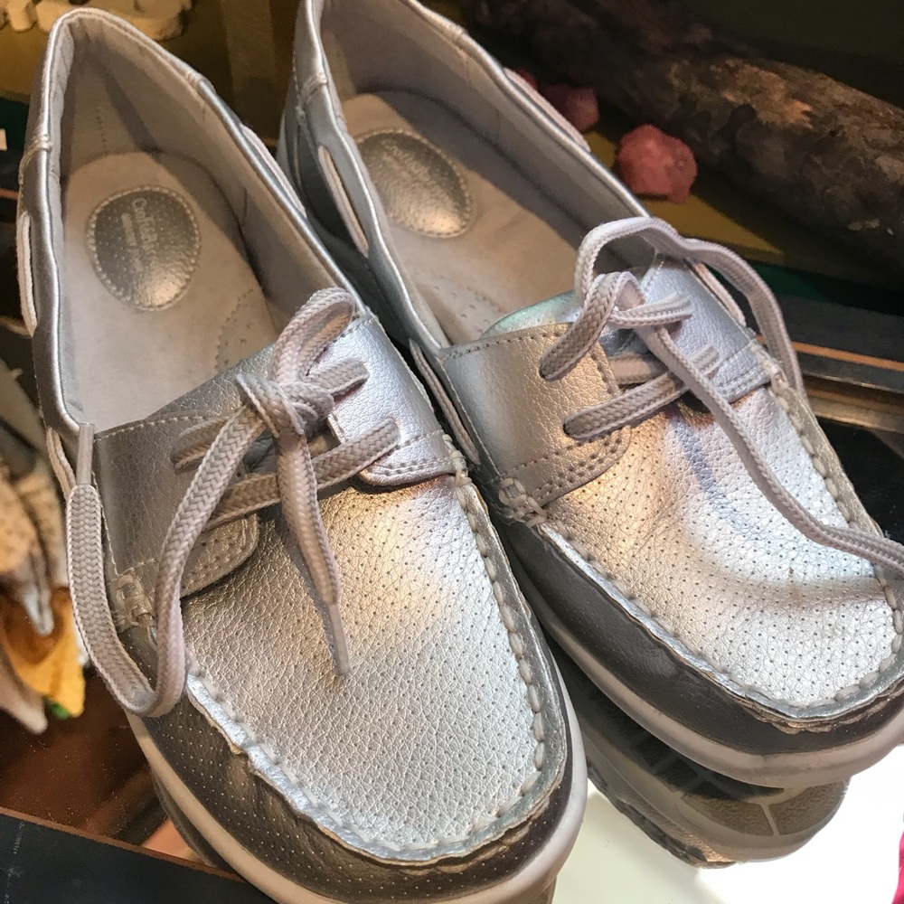 Silver Croft and Barrow boat shoes.